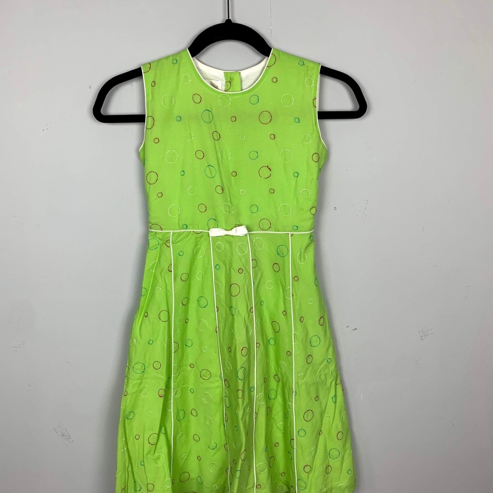 Strasburg Green Sleeveless Polkadot Dress